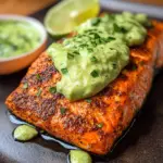 Baked Cajun Salmon With Avocado Lime Sauce