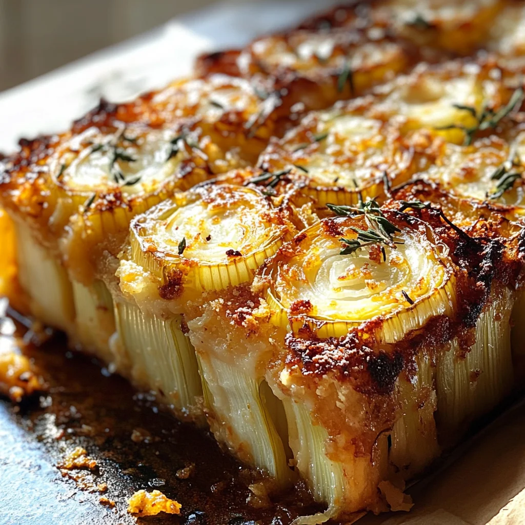 CHEESY CRUSTED CARAMELISED LEEK