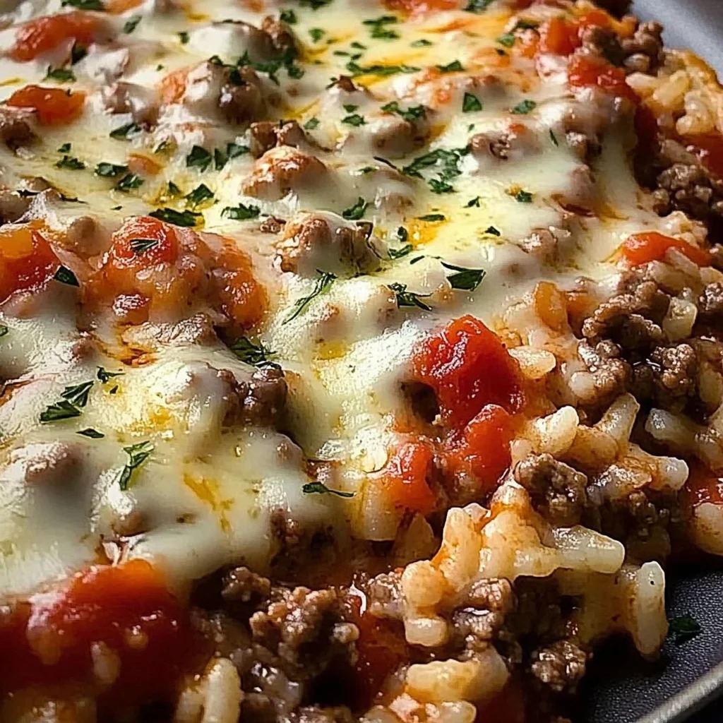 Cheesy Hamburger Rice Casserole