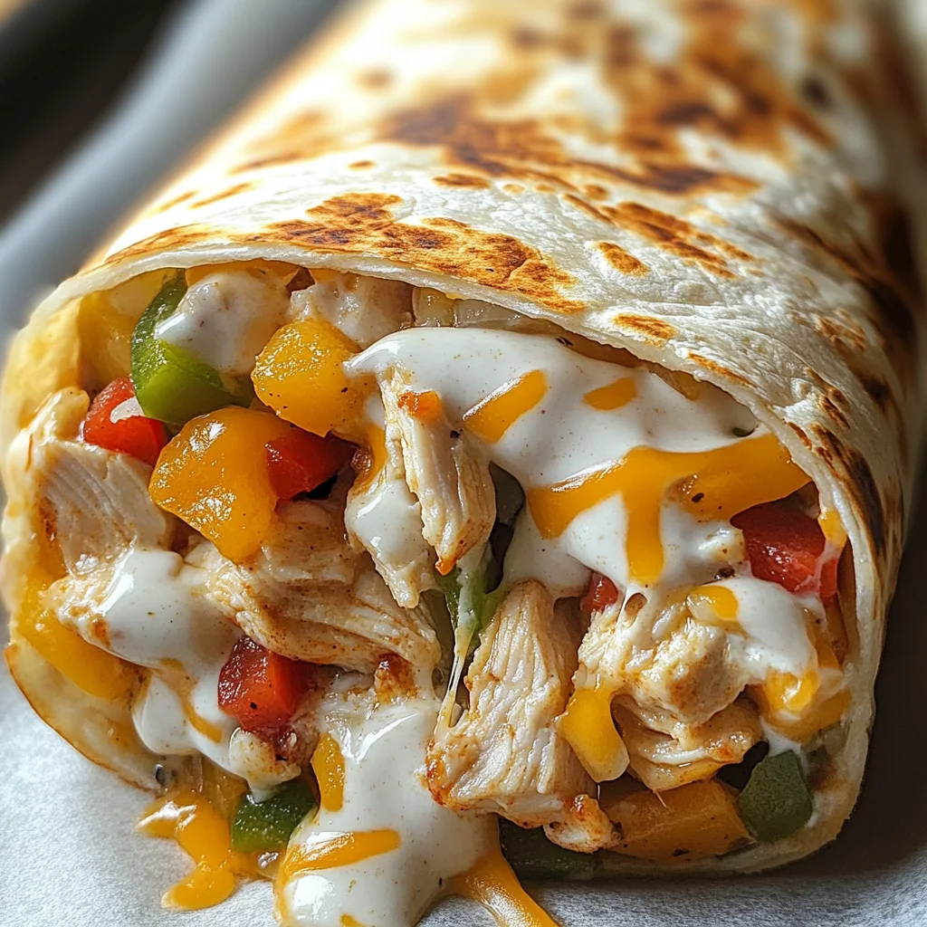 Chicken Bell Pepper Ranch Burritos