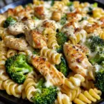 Creamy Garlic Butter Chicken and Broccoli Rotini