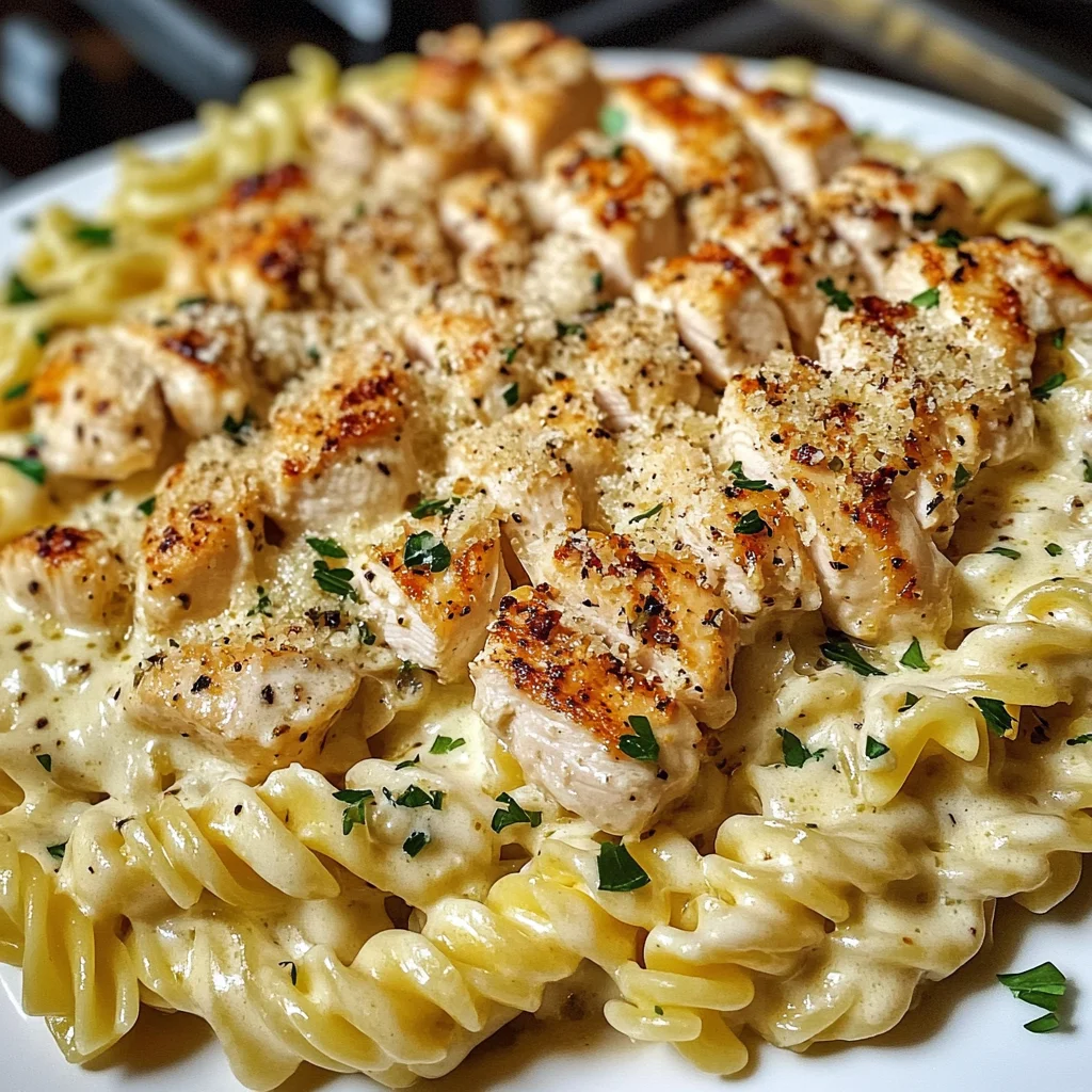 Creamy Garlic Parmesan Chicken Twisted Pasta