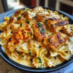 Garlic Butter Chicken Bowties with Mozzarella Cream Sauce