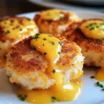 Golden Cheddar Crab Cakes with Zesty Lemon Butter Drizzle