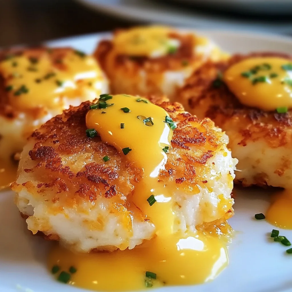 Golden Cheddar Crab Cakes with Zesty Lemon Butter Drizzle