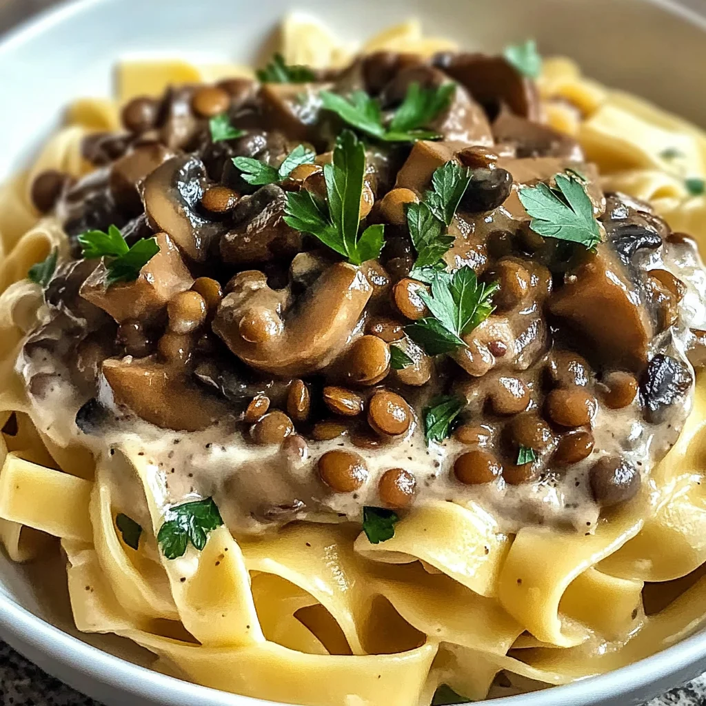 Lentil Mushroom Stroganoff Recipe