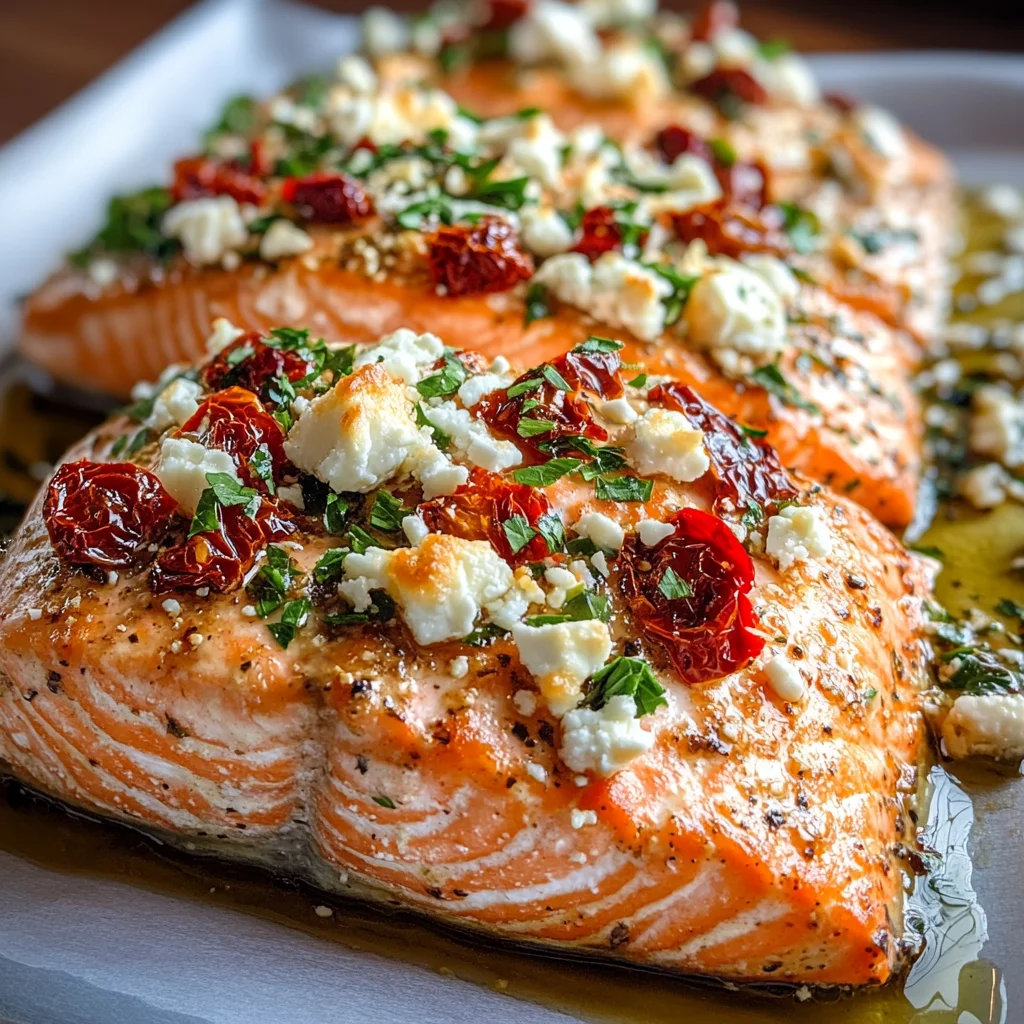 Mediterranean Baked Salmon With Feta & Sun-dried Tomatoes