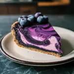 Midnight Cheesecake Recipe: Easy Blueberry Lavender Swirl Dessert