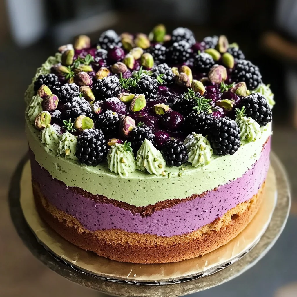 Pistachio and Blackberry Olive Oil Cake Recipe