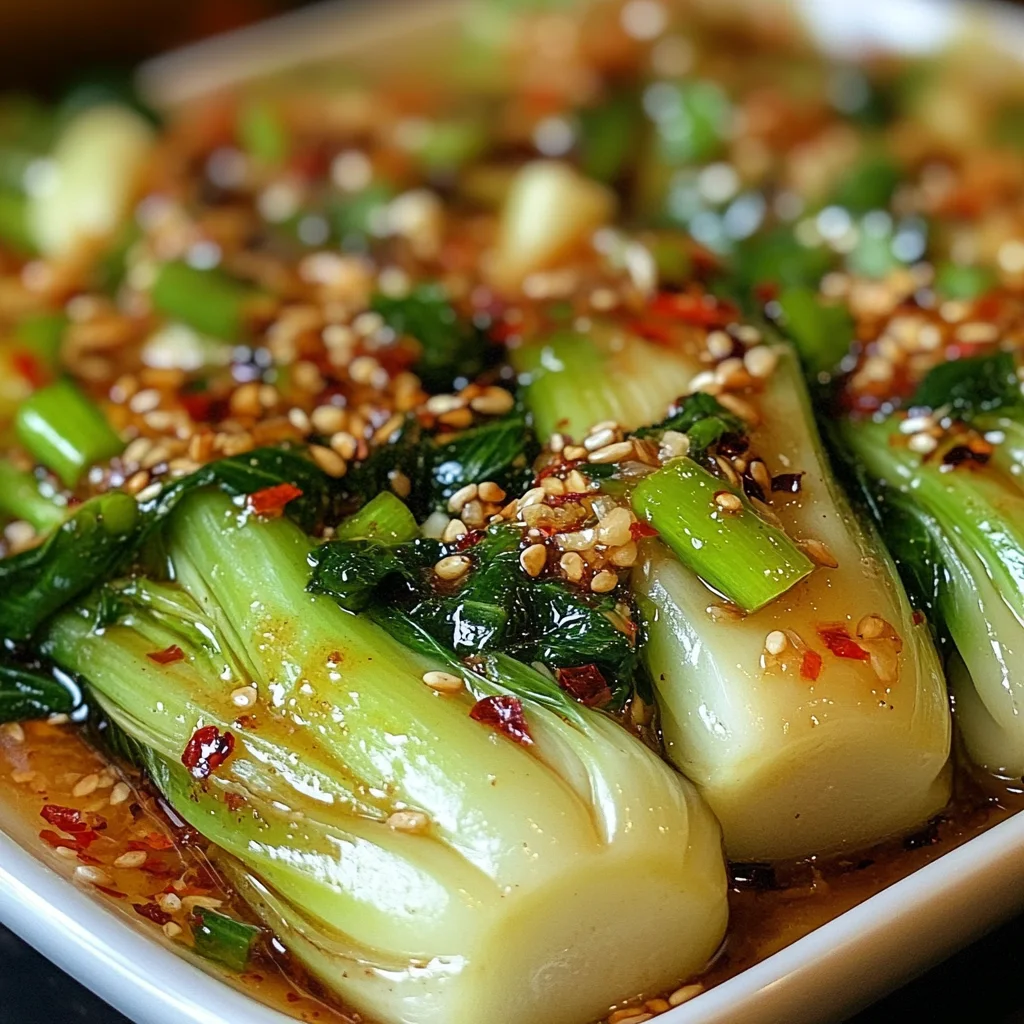 Quick Bok Choy with Ginger Chili Sauce