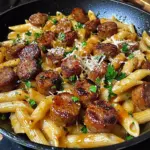 Sticky Honey Garlic Sausage Pasta Skillet: A Flavorful One-Pan Wonder