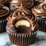 Swirled Chocolate Cupcakes with Creamy Chocolate Filling