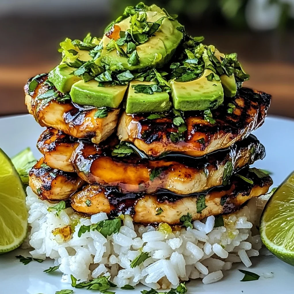 Tangy Honey Lime Chicken & Avocado Rice Stack That Delights