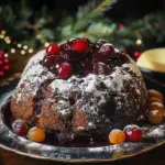 Traditional Plum Pudding with Brandy Butter Sauce