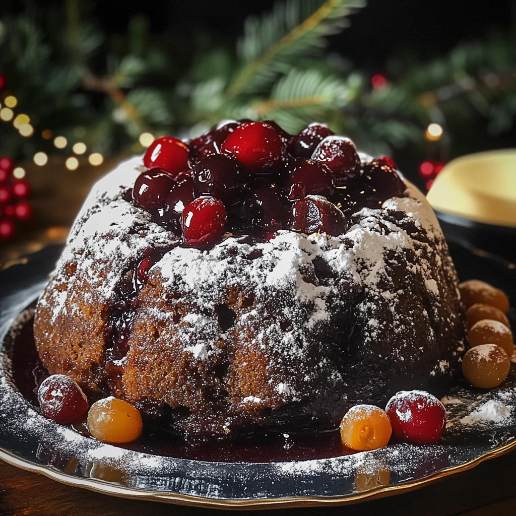 Traditional Plum Pudding with Brandy Butter Sauce