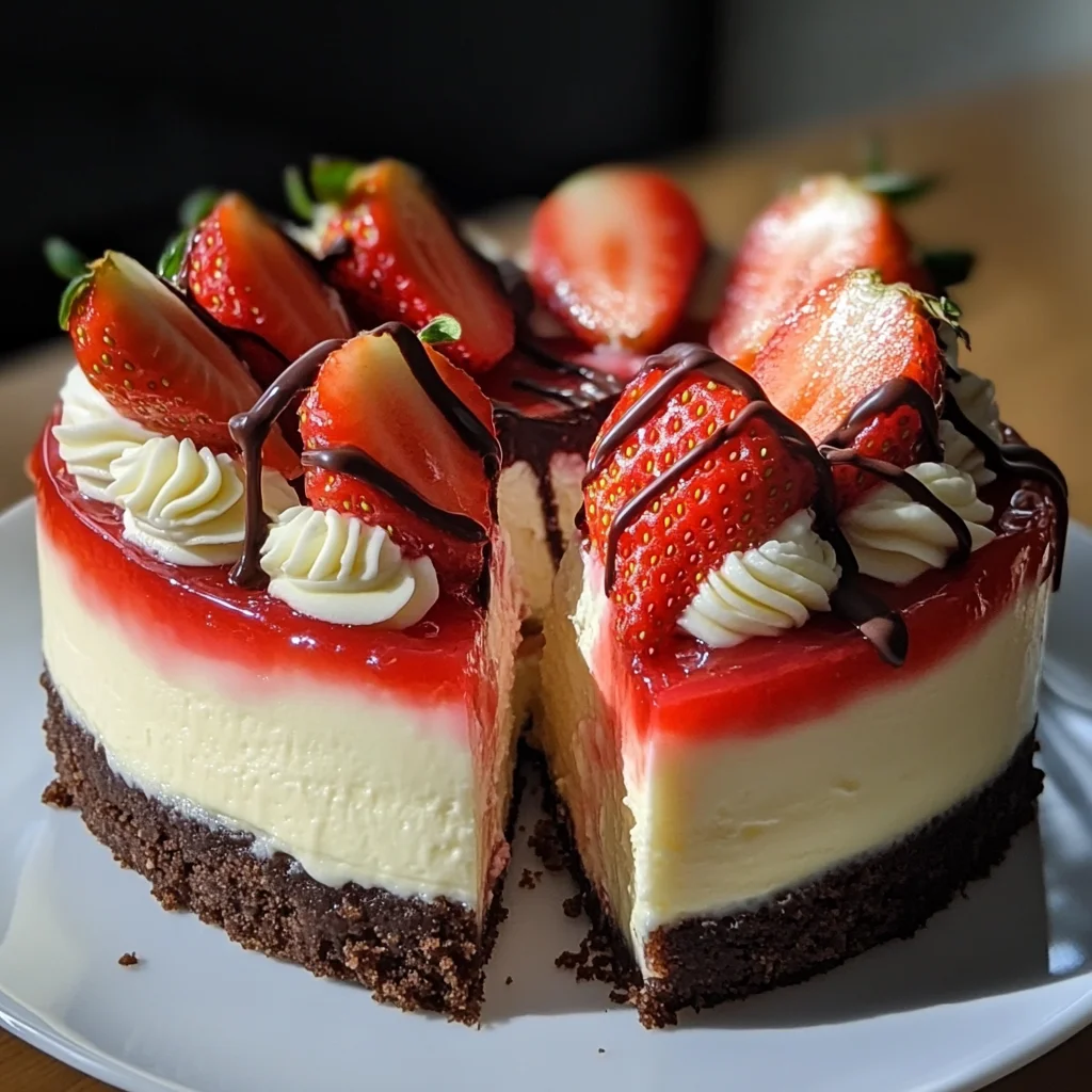 White Chocolate Strawberry Cheesecake