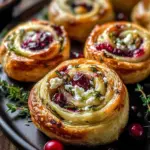 Cranberry Cream Cheese Pinwheels with Feta & Herbs