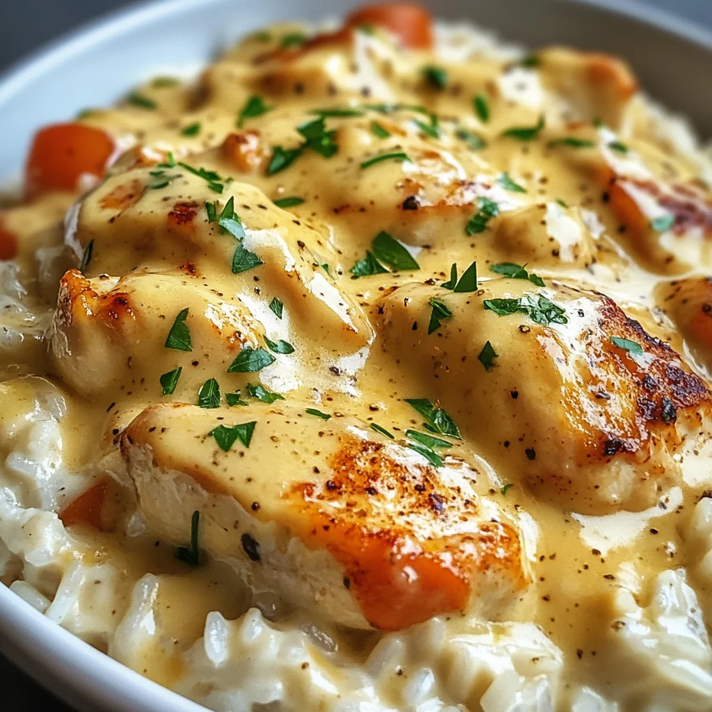 Creamy Smothered Chicken and Rice