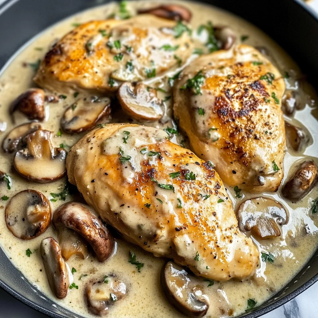 Creamy White apple vinegar Mushroom Chicken