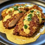 Crispy Pretzel Crusted Chicken with Cheddar Mustard Sauce Recipe