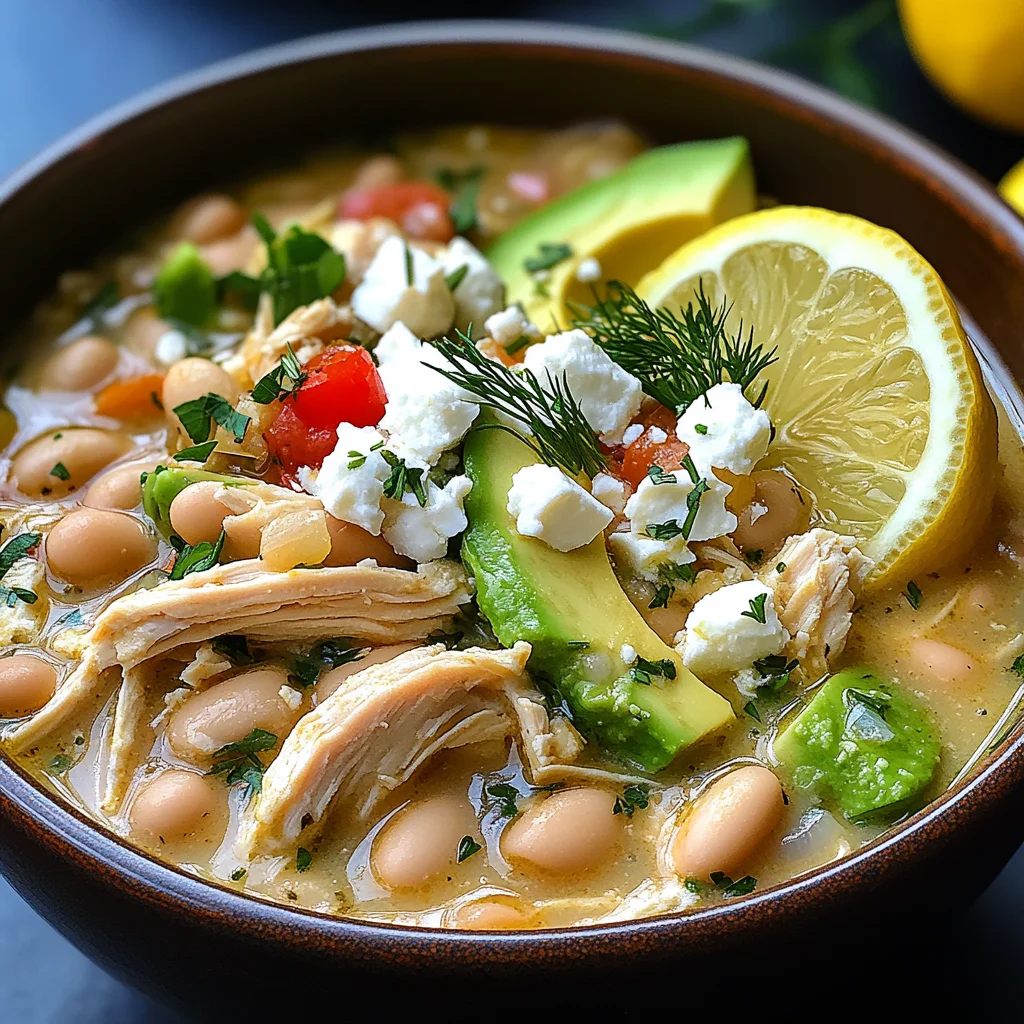 Crockpot Mediterranean White Chicken Chili