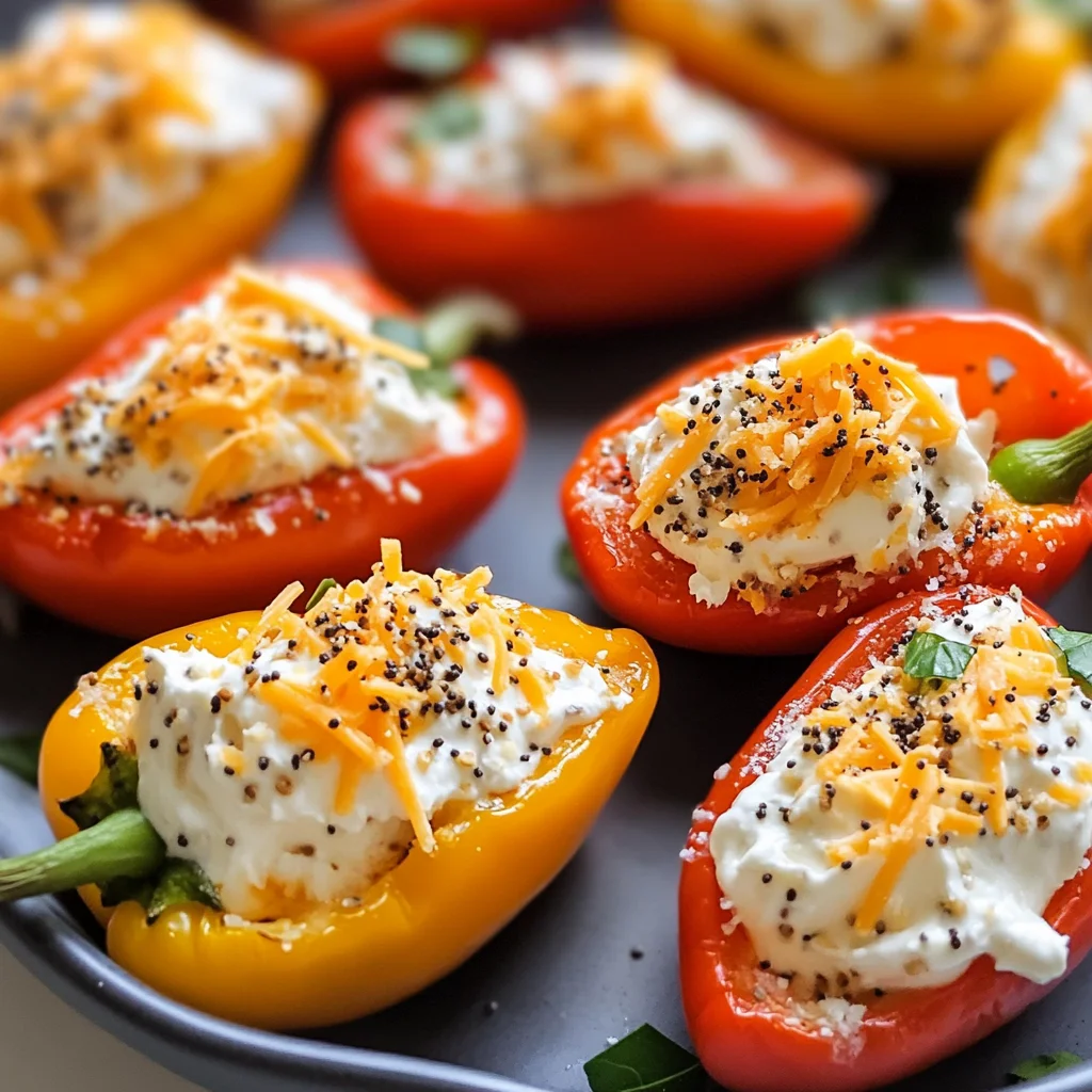 Everything Cream Cheese Stuffed Mini Bell Peppers