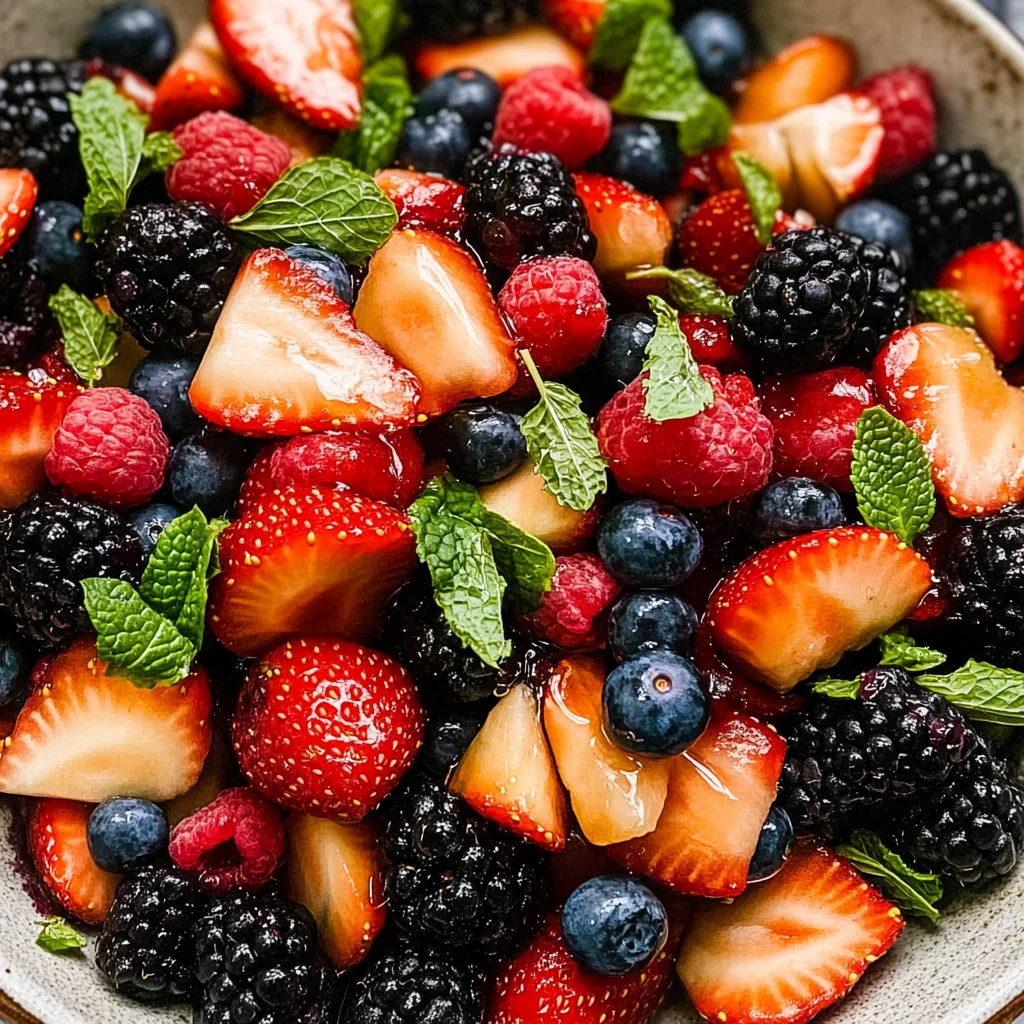 Fresh Berry Salad with Honey and Mint