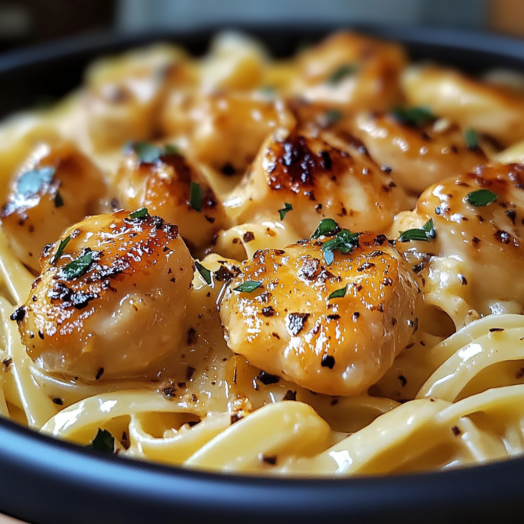 Garlic Butter Chicken Bites with Creamy Parmesan Pasta: An Incredible 7-Step Recipe