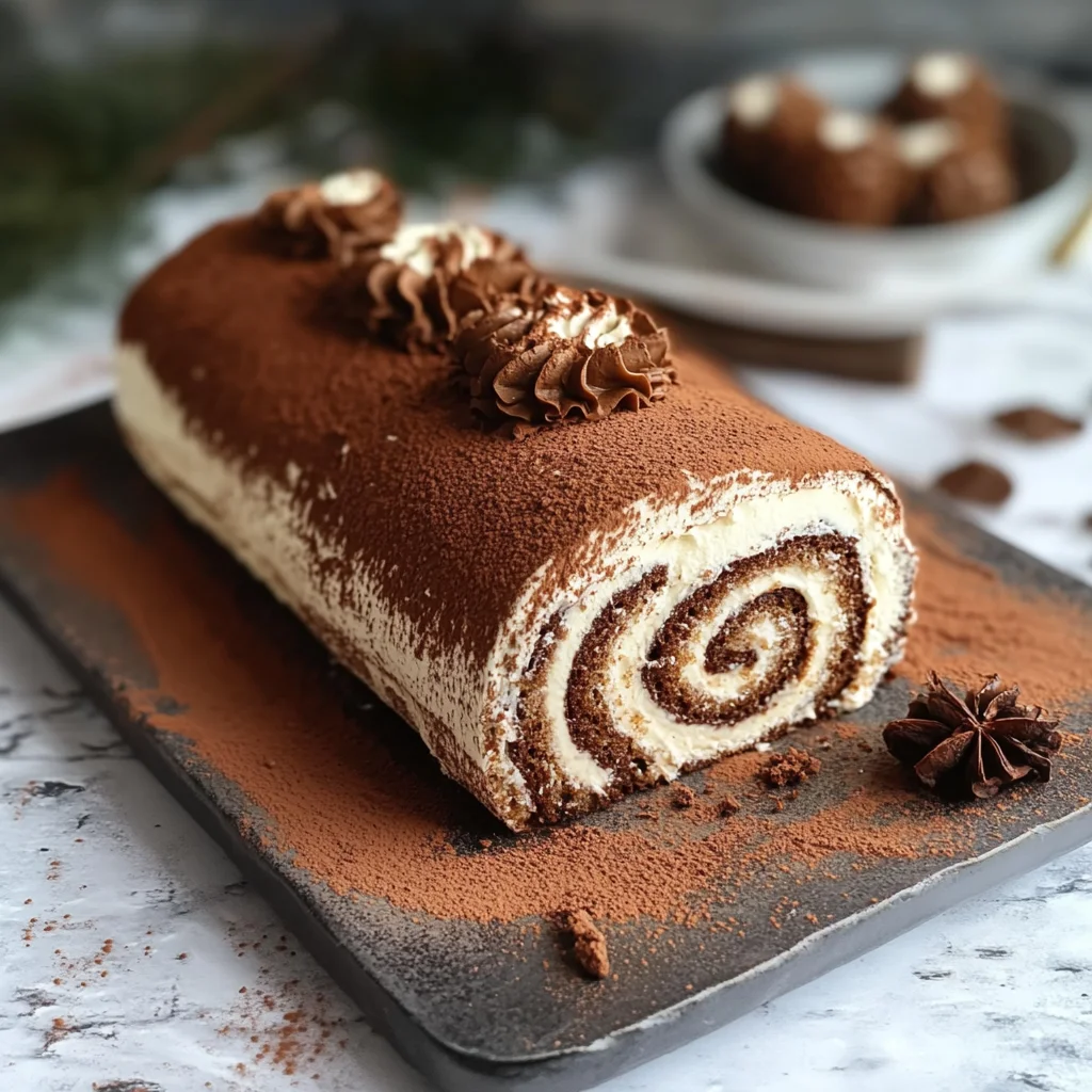 Gourmet Tiramisu Yule Log Cake