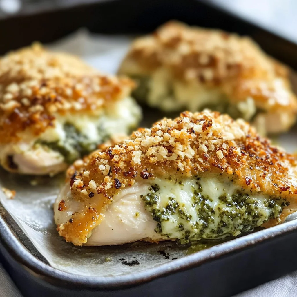 Healthy Pesto Stuffed Chicken Breast