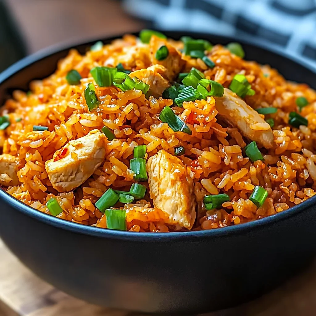 Kimchi Fried Rice with Chicken