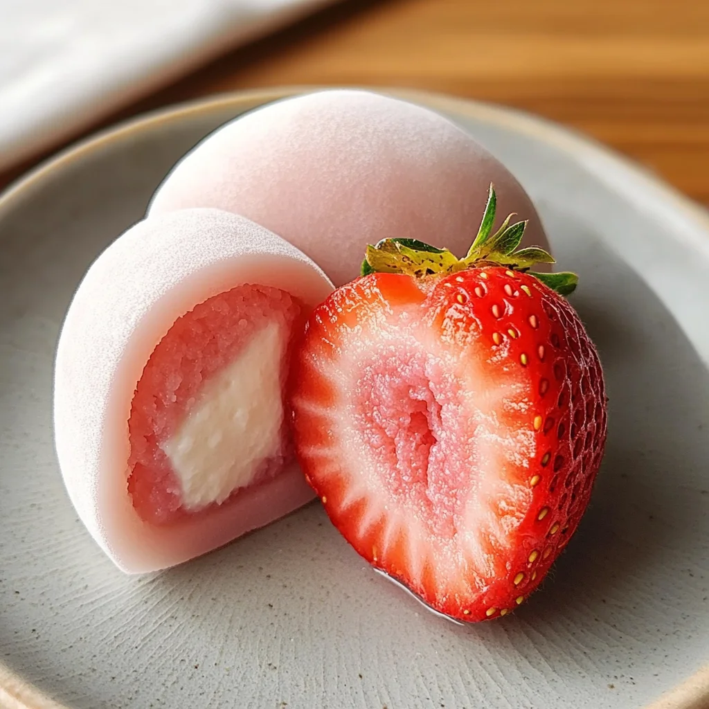 Mochi Strawberry (Chewy Strawberry-Filled Japanese Treat)