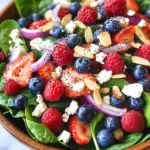 Spinach Berry Salad with Sweet Poppy Seed Dressing