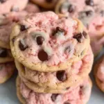Strawberry Cake Mix Cookies with Chocolate Chips