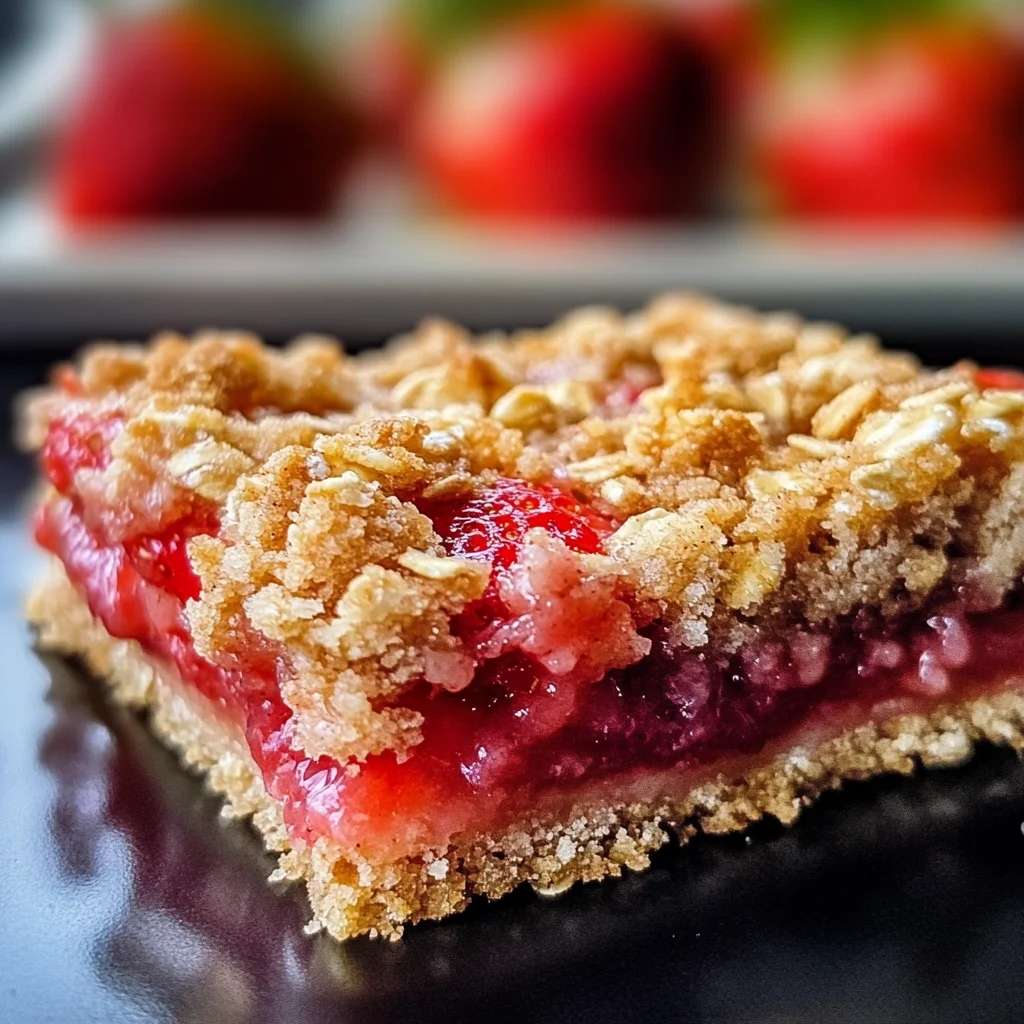 Strawberry Oatmeal Crumble Bars