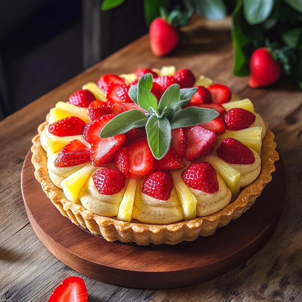 Strawberry and Pineapple Sage Tart