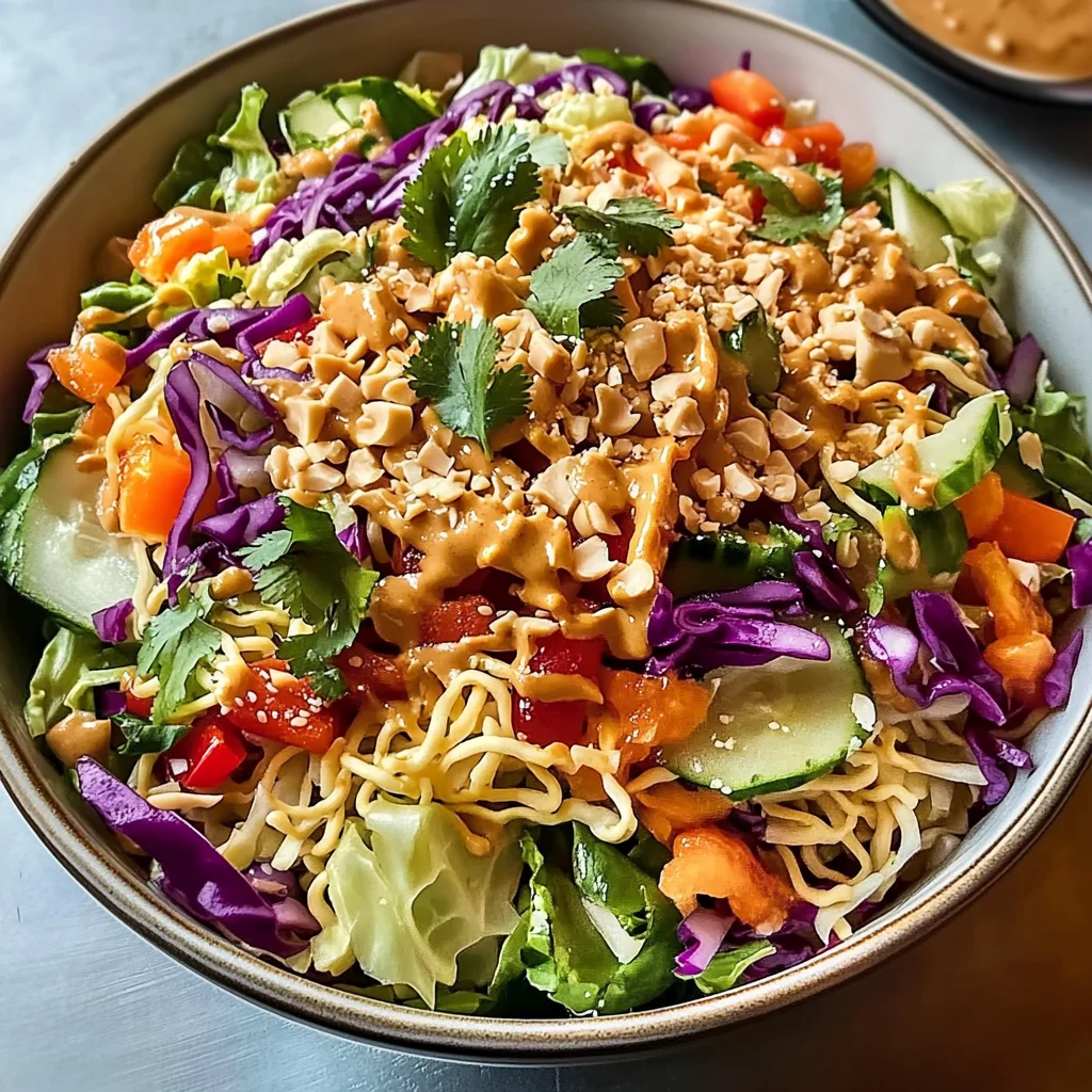 Thai Crunch Salad CPK Copycat (with peanut ginger sauce) Recipe