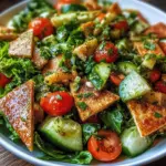 "Authentic Fattoush Salad: Crisp, Zesty, and Irresistibly Fresh!"