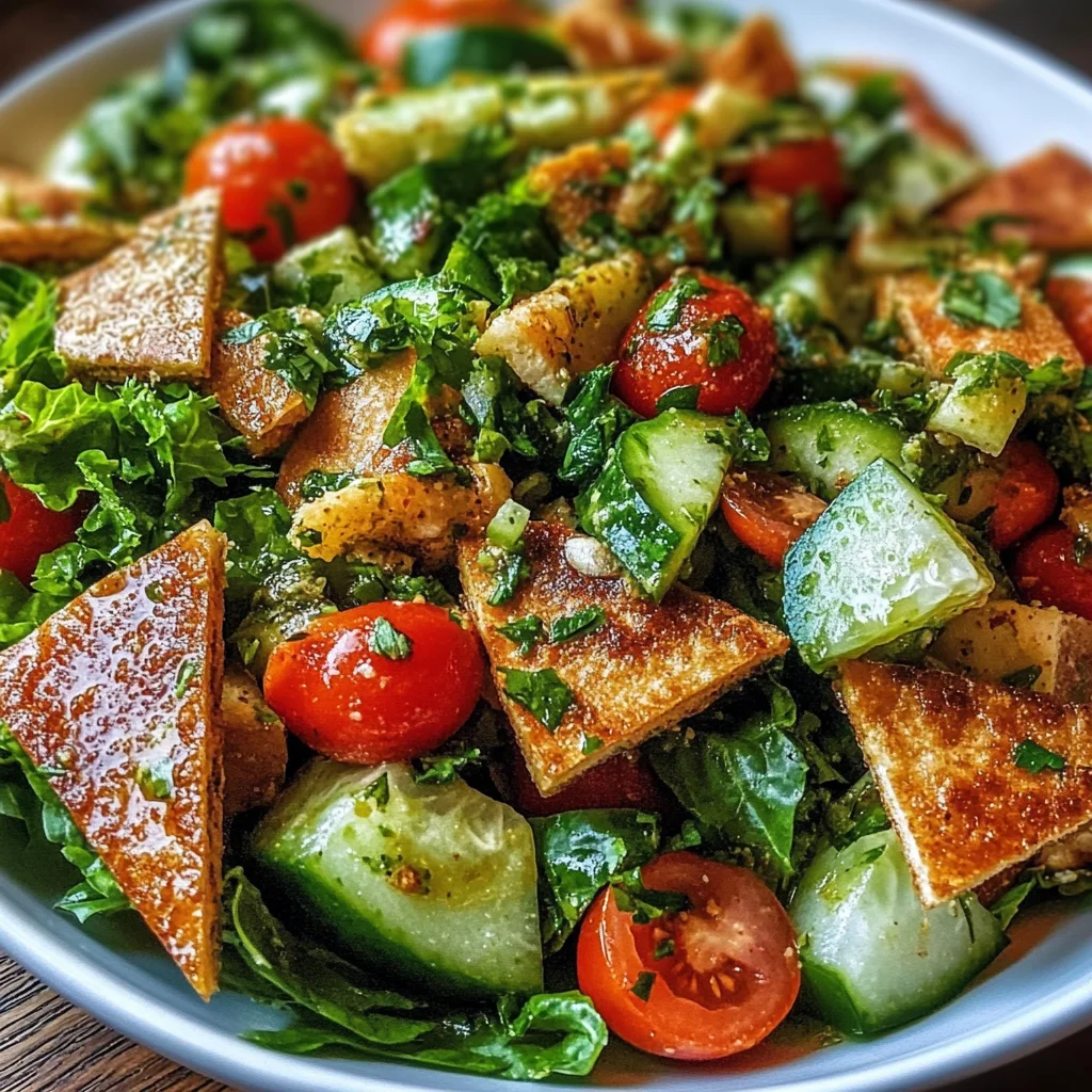 "Authentic Fattoush Salad: Crisp, Zesty, and Irresistibly Fresh!"