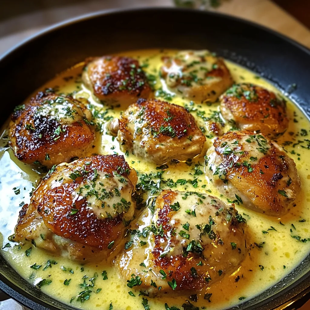 Bobby Flay Chicken Thighs with Creamy Garlic Sauce