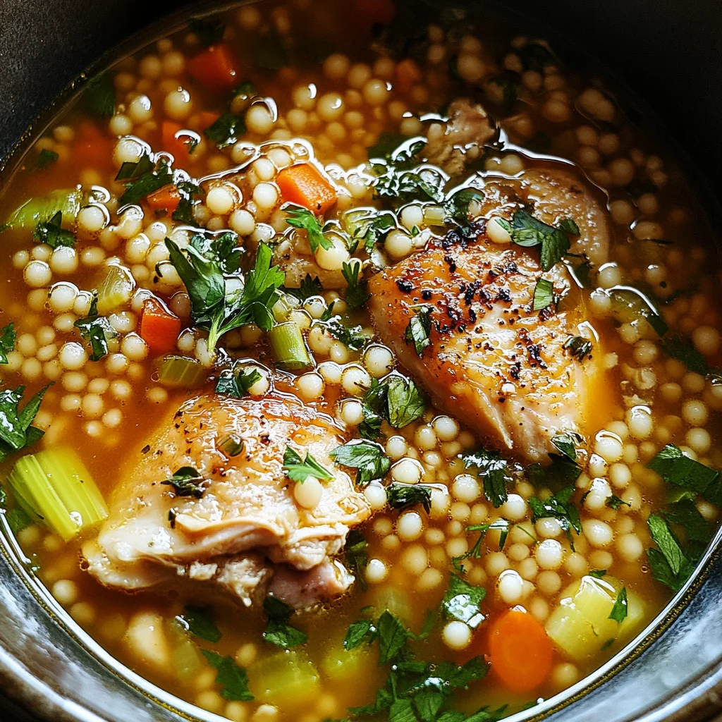 Chicken and Pearl Couscous Soup