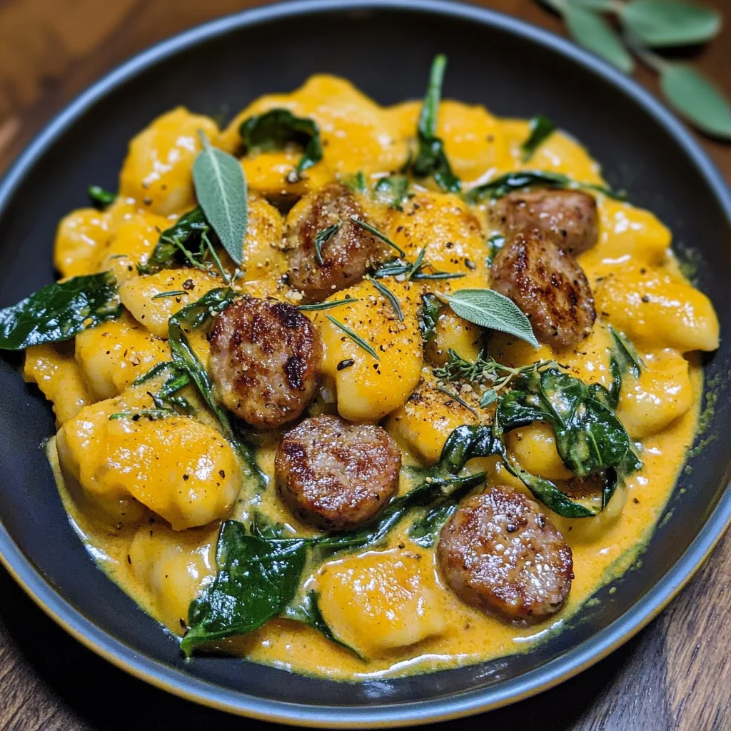 Creamy Pumpkin Gnocchi with Spinach and Sausage (30-Minute, One-Pan)