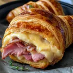Crispy Air Fryer Beef chicken ham & Cheese Croissants Treat