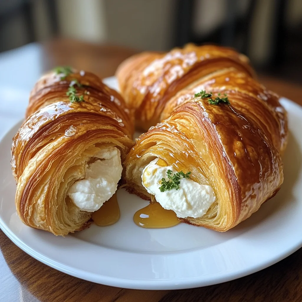 Decadent Croissants with Whipped Ricotta and Caramelized Honey