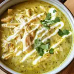 Green Chicken Enchilada Soup - Creamy and Cheesy!