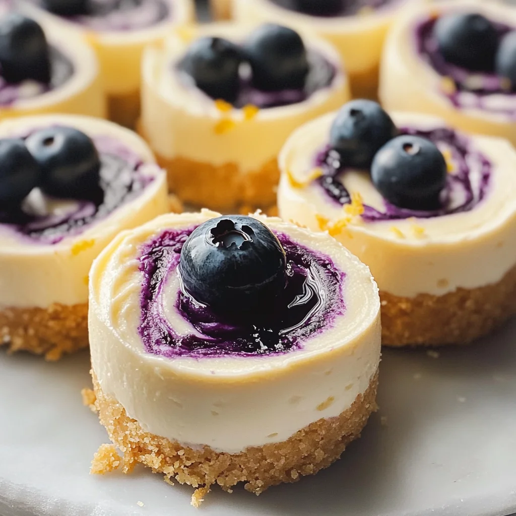 Juicy Mini Lemon Blueberry Cheesecakes