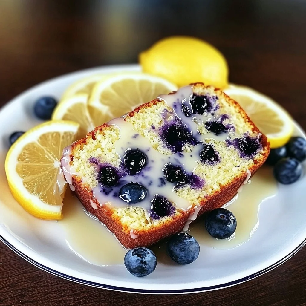 Lemon Blueberry Loaf with Lemon Glaze