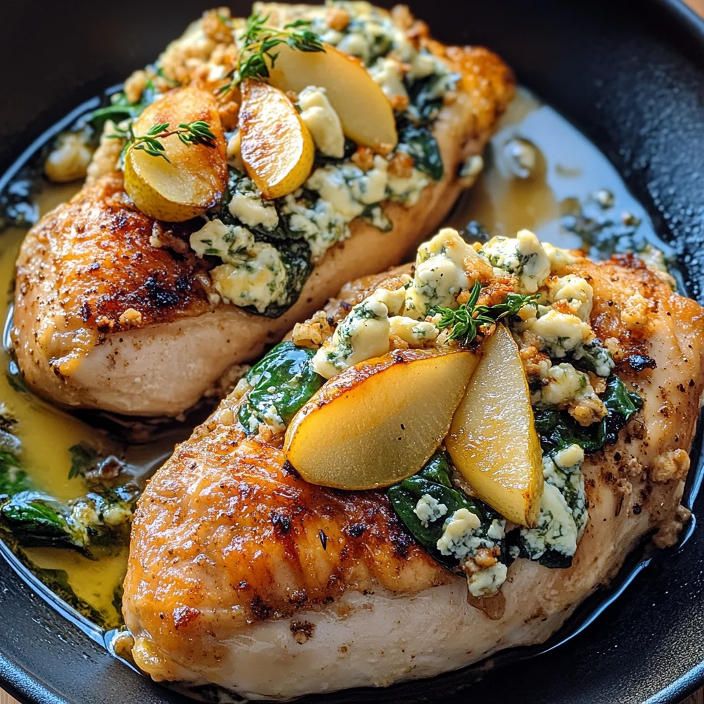 Pear and Gorgonzola Stuffed Chicken