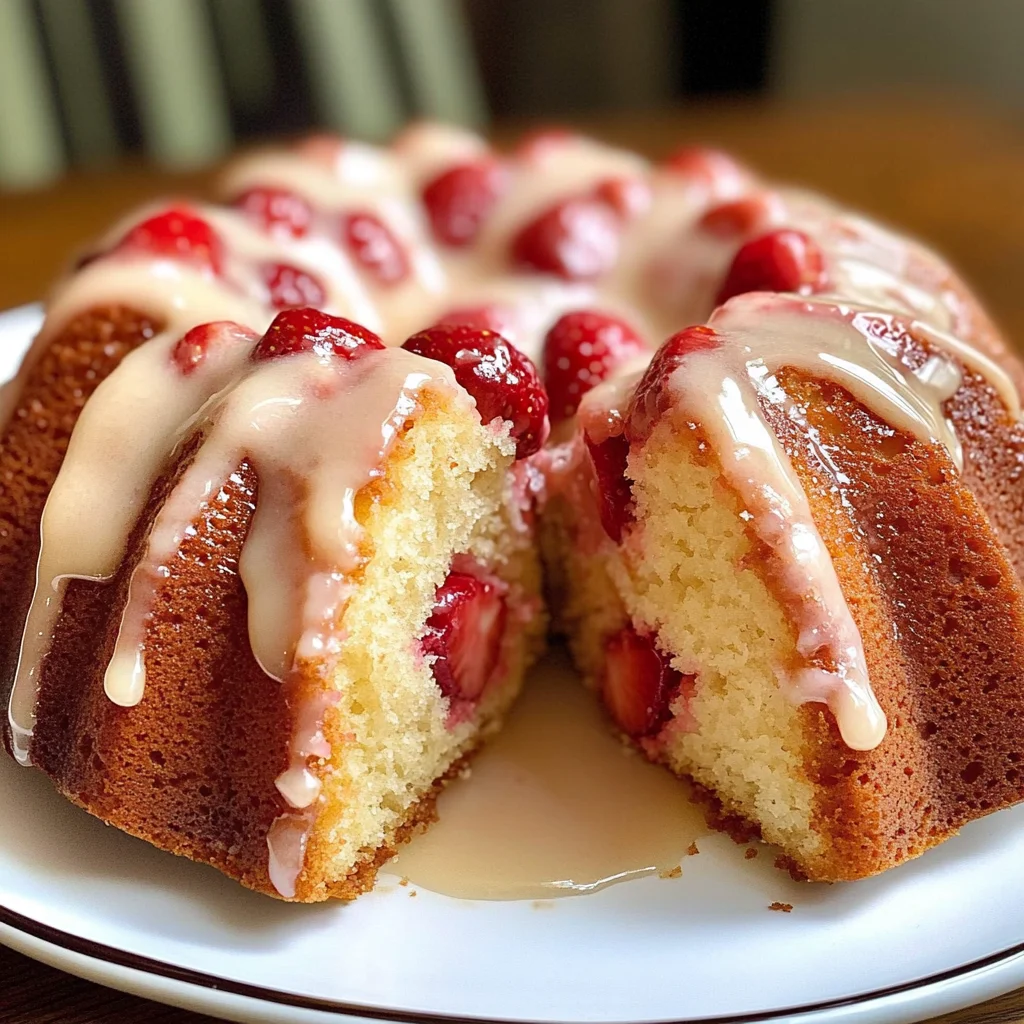 SOUR CREAM STRAWBERRY BUNDT CAKE