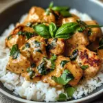 Spiced Coconut Basil Chicken with Rice